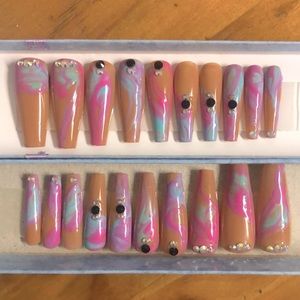 💕 Pink Sorbet Summer / Instant Nail Set 💕